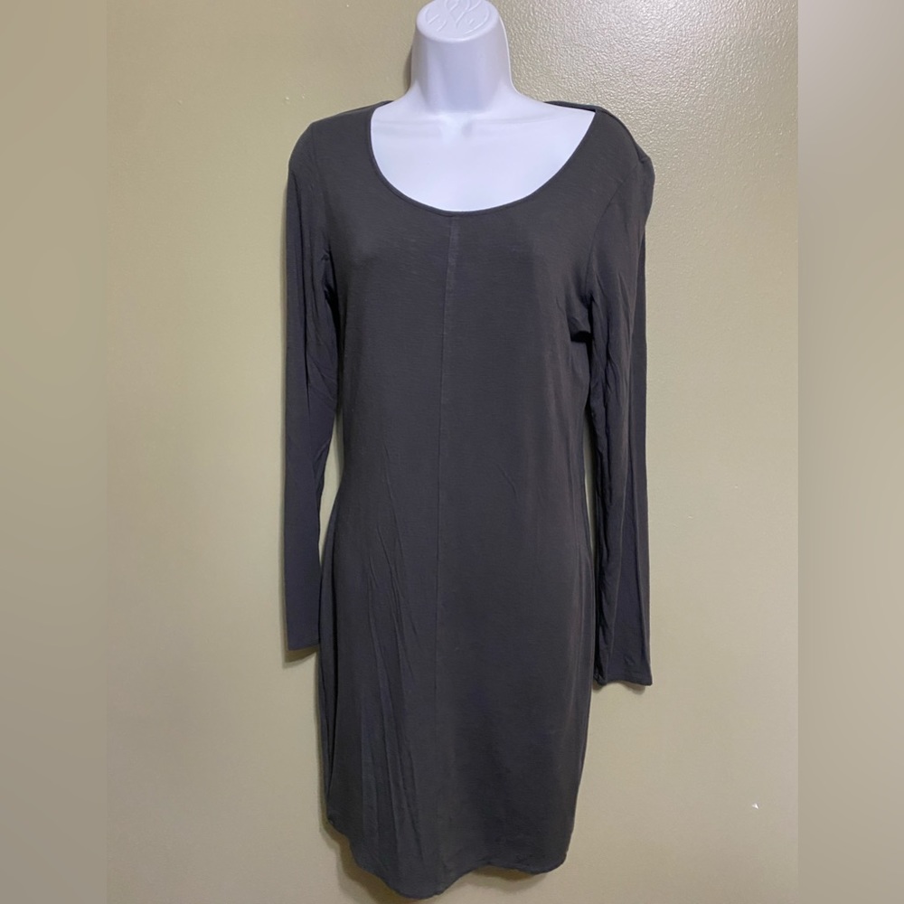 Yummie Charcoal Grey Long Sleeve T-Shirt Dress, Size‎ L
